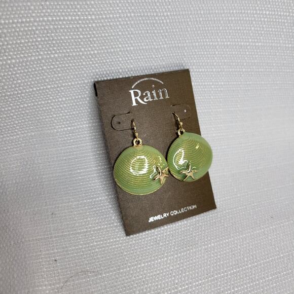 Rain Green Pendant Starfish Hood Earrings, NWT - Picture 1 of 5